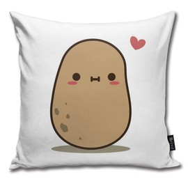 QMS CONTRACTING LIMITED Throw Pillow Cover Cute Potato In Love Decorative Pillow Case Home Decor Square 18x18 Inches Pillowcase