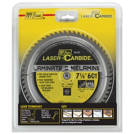 IVY Classic 36340 Laser Carbide 7-1/4-Inch 60 Tooth Laminate and Wood Cutting Circular Saw Blade with 5/8-Inch Diamond Knockout Arbor, 1/Card