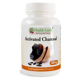 Activated Coconut Charcoal 300mg x 90 Capsules (Cocos nucifera), 100% Natural, High Absorbency, Vegan, Magnesium Stearate Free & No Nasties, Made in Wales