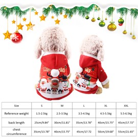 Pet Christmas Costumes Cat Christmas Outfit Dog Christmas Clothes Santa Costume Warm Hoodies Xmas Pet Clothes Suit for Small Medium Dogs Puppy Cats (Large, Style-4)
