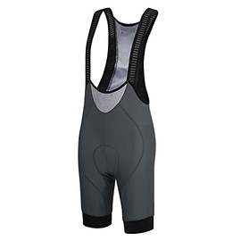 Airtracks Pro Team Line Men's Cycling Shorts with Straps - Bib Shorts - BIB Cycling Shorts - Cycling Shorts - 3D Coolmax Gel Performance Padded - Breathable - Reflectors, gray
