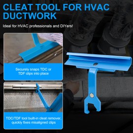 Magnetic TDC & TDF Duct Clip Tool, PPC & PPF Cleat Tools for HVAC Ductwork, 4" Handle Fits in Tight Spaces, Sheet Metal Tool