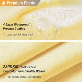 BTTN Yellow Fabric Shower Curtain - Linen Textured Weighted Cloth Shower Curtain Set with 12 Plastic Hook, Machine Washable, Hotel Decorative Polyester Luxury Neutral Bath Curtains for Bathroom, 72x72