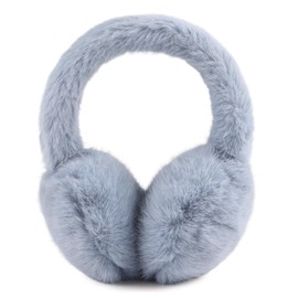 PESAAT Warm Ear muffs for Women Winter Unisex Fluffy Earmuffs Adjustable Lady Ear Warmer Faux Fur Ear Covers (Blue)