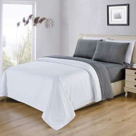 Viviland Plush Micro Fleece Bed Sheet Set, Extra Breathable Polar Fleece 4 Pcs Bed Sheets with Deep Pocket, Dark Gray, Full