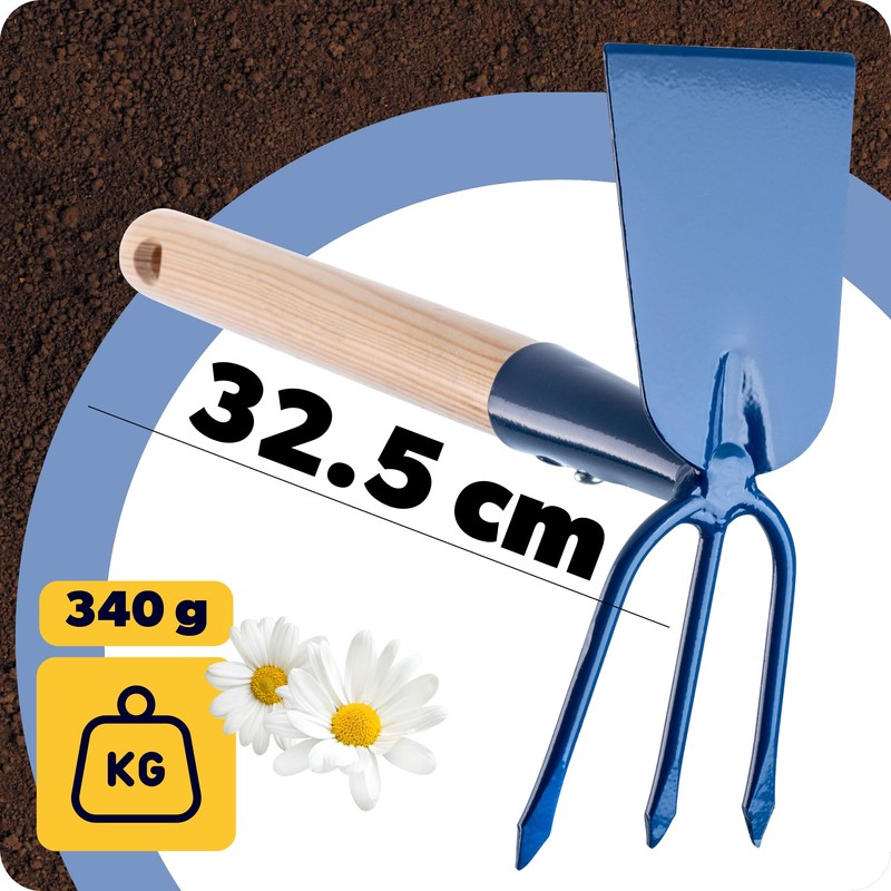 KADAX Metal Hoe with Wooden Handle, Double Hoe for Garden