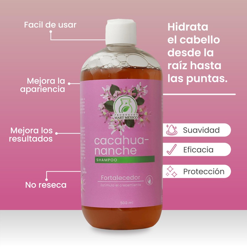 Shampoo Con Cacahuananche Estimulador Capilar Productos Mart Mexico 500 Ml