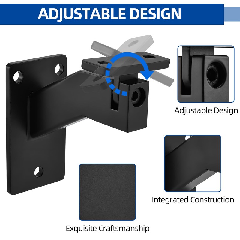 Patioer Adjustable Handrail Brackets, Heavy Duty Stair Railing Brackets for