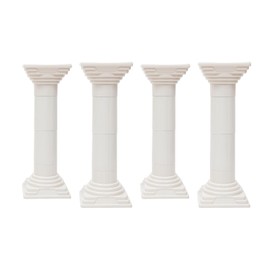 Eapmic White Elegant Wedding Roman Decorative Column Set 4Pcs Roman Pillars Decoration Party Flower Pot Columns Decor Pedstal Stand Flower Floral Wedding Party Event Road Decorative Columns (31'')