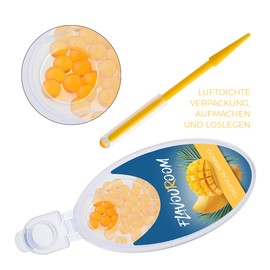 Flavouroom - Premium Capsules Set of 100 | DIY Passion Fruit Aroma Filter for Unforgettable Flavour | Includes Storage Box for Aromatic Click Balls (Tropical Mango)
