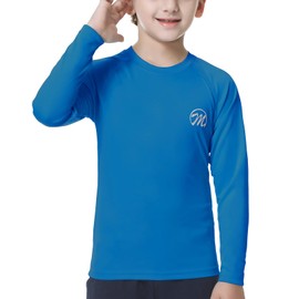 MEETWEE Jungen Mädchen Langarm Rash Guard Weste Kinder Schwimmen Top UV Sonnenschutz Schwimmshirt Kinder Badeshirt