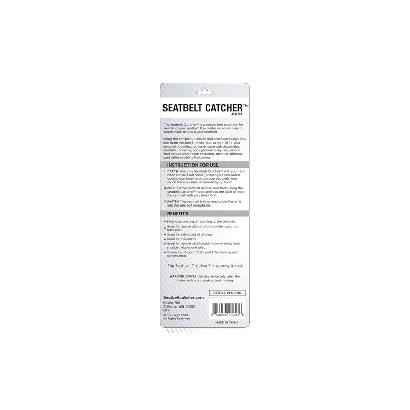 Seatbelt Catcher - 3 Pack Grabber and Seat Belt Aid