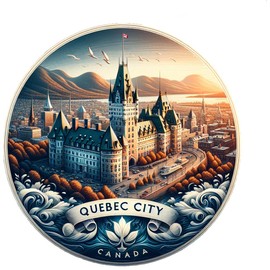 Quebec City Canada Mementos Souvenir Die Cut Flat Magnet 2-Inch