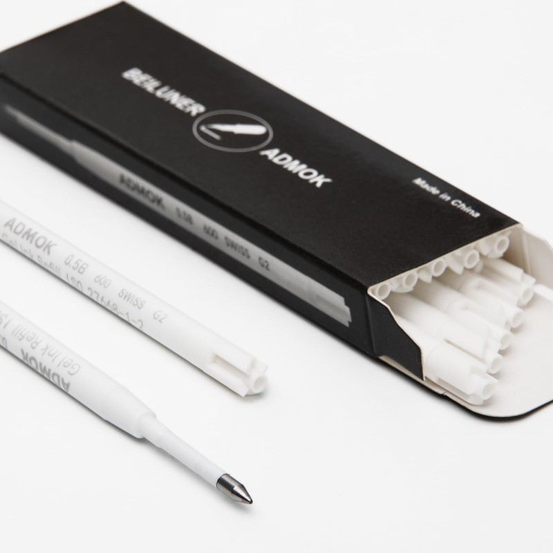 ADMOK 0.5mm Replaceable Standard Pen Gel Refills for BEILUNER Luxury