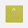 Unbranded Gobble Thanksgiving Day Card 4'' X 4'' Square Wooden