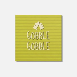 Unbranded Gobble Thanksgiving Day Card 4'' X 4'' Square Wooden Coaster
