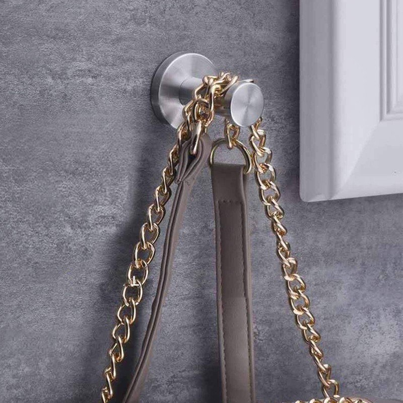 WJUAN Coat Hooks, Silver, Pack of 4 Coat Hooks, 53
