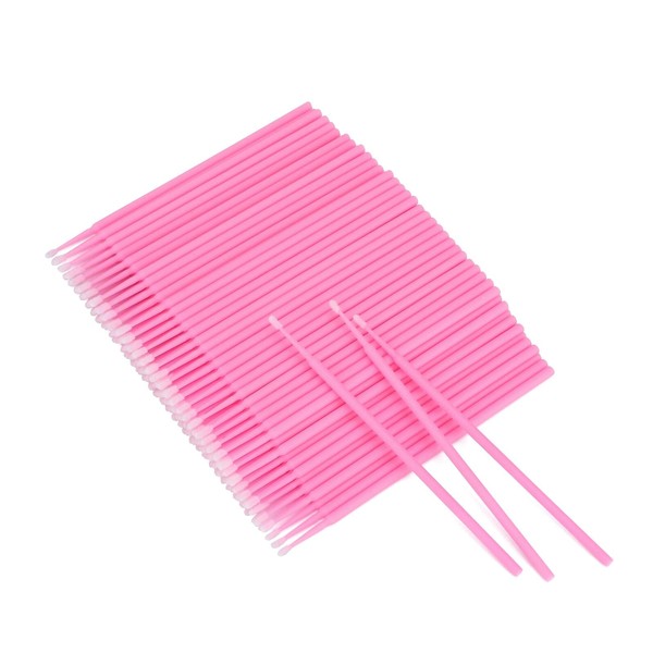 G2PLUS Micro Swabs, 100pcs Cotton Swabs for Makeup, Pink Microswabs
