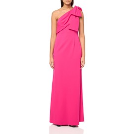 Adrianna Papell Women's Stretch Crepe Long Dress, Hot Pink