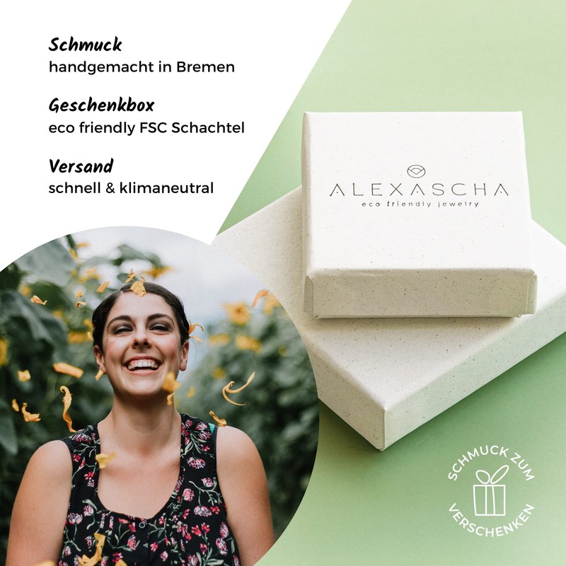 ALEXASCHA® Tiny Ceramic Stud Earrings Square • Nickel-Free Stud for