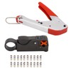 Coaxial Cable Crimper Wire Stripper Crimping Pliers with 20pcs F