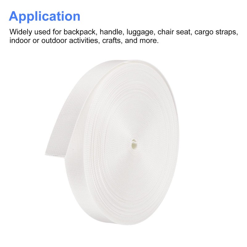 sourcing map Flat Nylon Webbing Strap 1 Inch 25 Yards