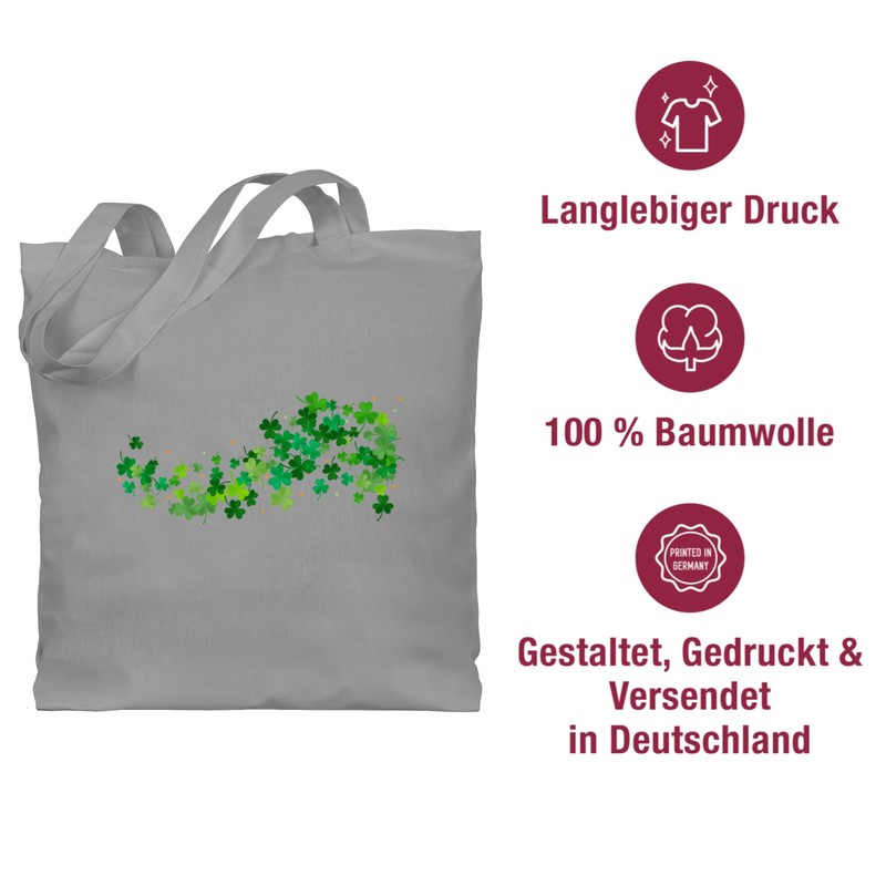 Baumwolltasche - St. Patricks Day - Kleeblätter Glück Glücksbringer Shamrock