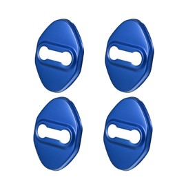 X AUTOHAUX 4 Pcs Stainless Steel Car Door Lock Latches Cover Protector Cap Blue