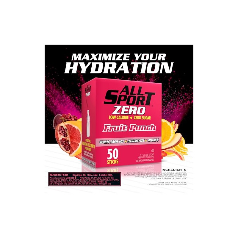 All Sport Powder Hydration Sticks, Zero Calorie, Performance Electrolyte Drink