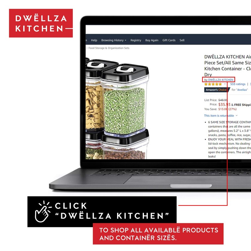 DWËLLZA KITCHEN Airtight Food Storage Containers - Pantry Snacks Kitchen