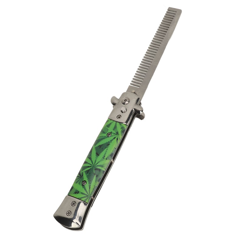 Switchblade Comb Stainless Steel Spring Comb Portable Pocket Beard Hair