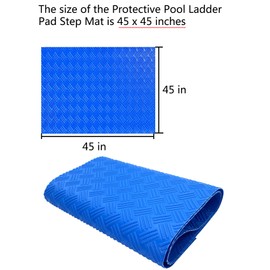 SKARUMMER Swimming Pool Ladder Mat - Protective Pool Ladder Pad Step Mat with Non-Slip Texture, Blue Medium Blue Medium Pool Step Mat, Pool Liner Protection Mat (45 X 45 inch)