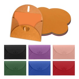 HSYTEK Pack of 7 Envelopes with Letter Heads, Colourful Envelopes with Heart Closure, Cards for Writing on, for Greeting Cards, Invitations, Gift Cards and Party Invitations