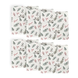 Horaldaily Christmas Cloth Napkins 18 x 18 Inch, Holly Party Dinner Decoration Washable Napkins Set of 6