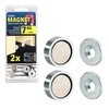2 x Magnetic Flush Countersink Door Catch