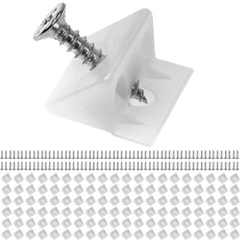 Furniture Wedges for Drawer and Cabinet, 120 Pack, 14 x 9 mm Corner Wedges, M2 x 16 mm Wood Screws, Repair Kit for Sagging Drawer Floors, Cabinet Splashes, Replacement Back Panel Connector Furniture