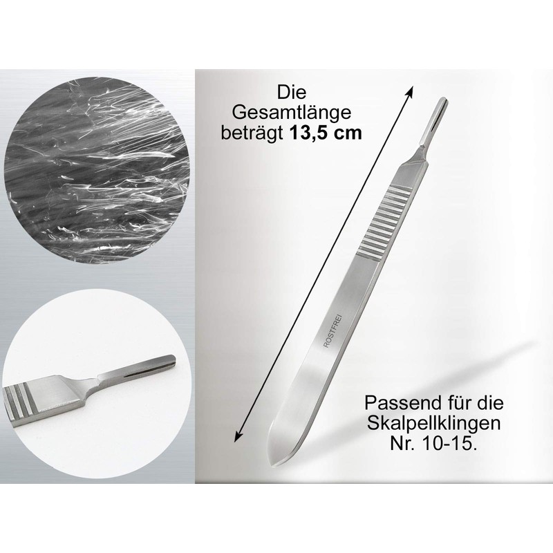 Scalpel Handle Scalpel No. 3 for Scalpel Blades Stainless Steel
