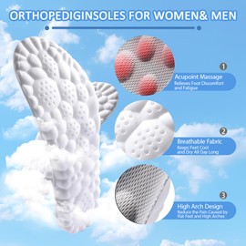 Cloud Insoles for Men and Women, Soft Memory Foam Cushioned Cloud Insoles, Anti-Fatigue, Shock Absorption, Relieve Foot Pain, Ultra Soft Comfort Insoles (Gray, Men: US 7-11)
