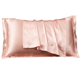 2 Stück Kissenbezug aus Seide, luxuriös und hypoallergen, hoher Komfort für Haut und Haar, 50 x 80 cm, außergewöhnliche Weichheit, Kissenbezüge aus Seide mit Umschlagsverschluss (rosa)