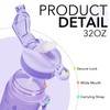 Hyeta 32oz Water Bottles with Straw - Stay Motivated and