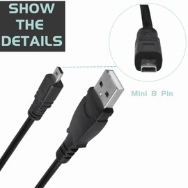SLLEA 3.3ft USB Mini-8pin Data Sync Cable Cord Lead Wire for Nikon SLR D5200 D5300 Digital Camera