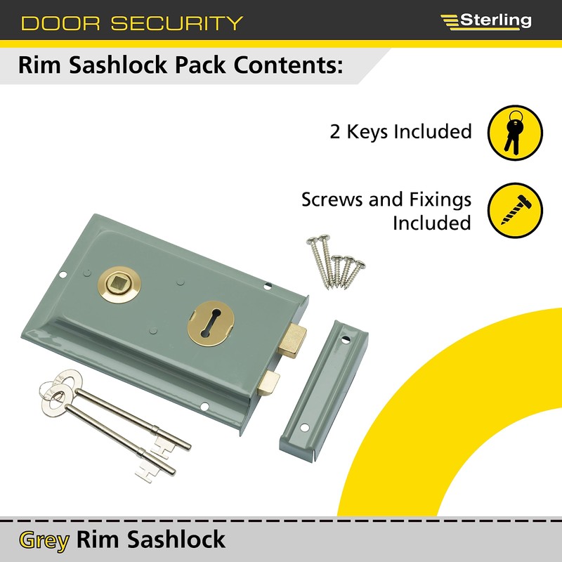 Sterling SRL002 152 x 101 mm Rim Sashlock - Grey,