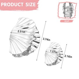 Shell Claw Clips for Women Girls Fashion Seashell Hair Clip Claws for Teen Girl Stylish Metal Hair Claw Clamps for Styling Sea Shell Silver Shell Hair Accessories for Women Non Slip Clip Barrettes