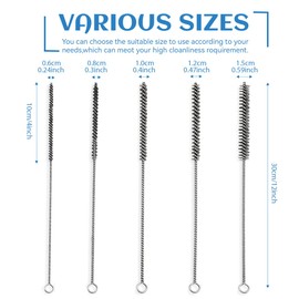 SIVZUMO Drill Hole Brush Set 6/8/12/15/25 mm Drill Hole Brush Cleaning Brush Stainless Steel Hole Brushes Cleaning Brush for Hammer Drills, Efficient Drill Hole Cleaning