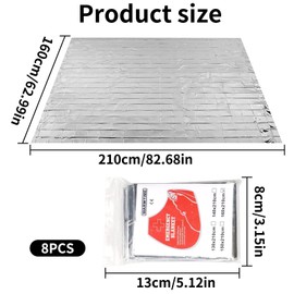 Skyzone Double-Sided Reflective Emergency Blanket 160x210cm - Thermal Insulation for Outdoor Survival, Hiking & Marathon Safety (8)