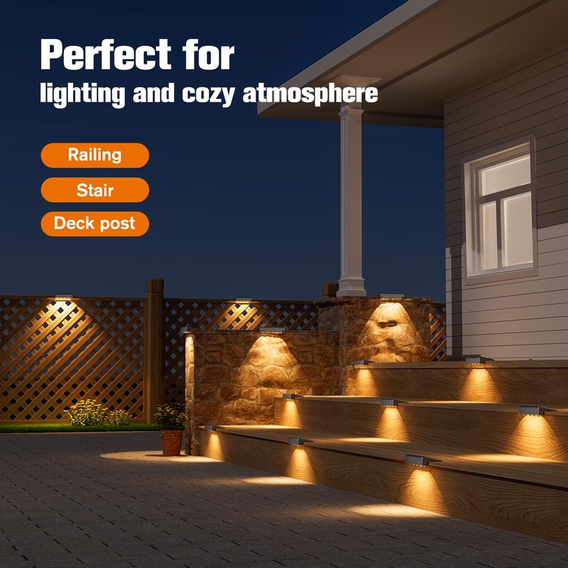 NIORSUN Solar Deck Lights Outdoor 20 Pack, IP65 Waterproof Large