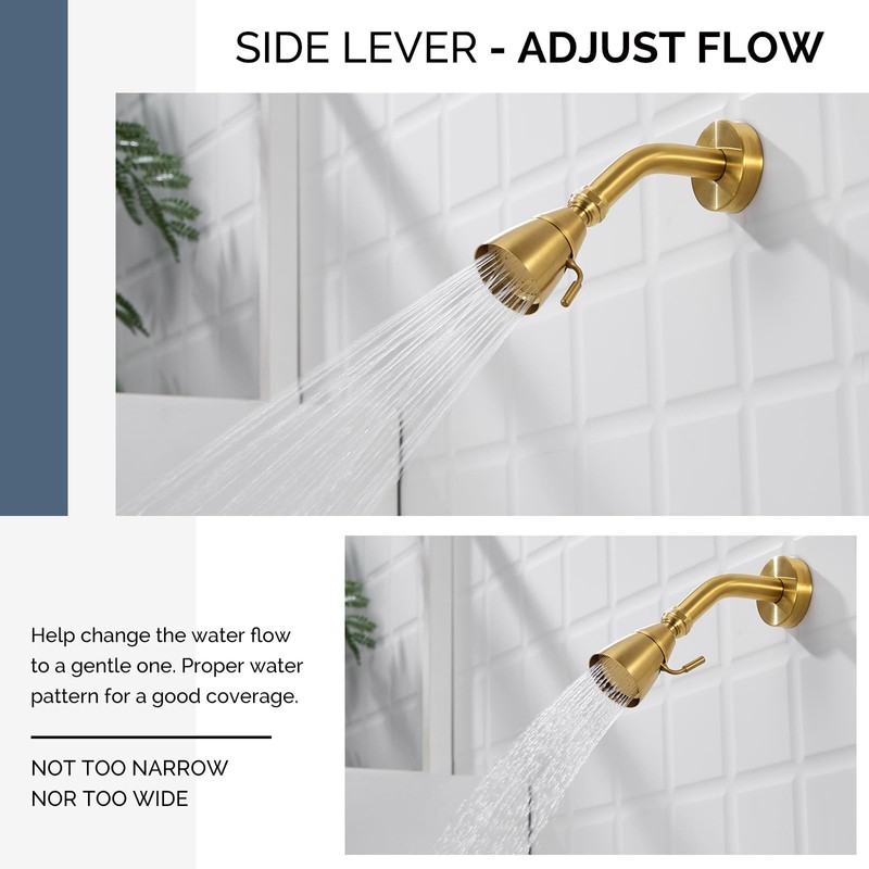 Angle Simple High Flow Shower Head, Brass Shower Sprayer for