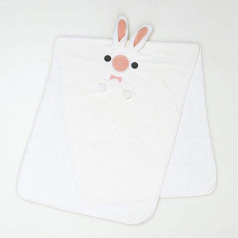 Skater TOH1-A Water Absorbent, Quick Drying Hair Towel, Rabbit Animals,