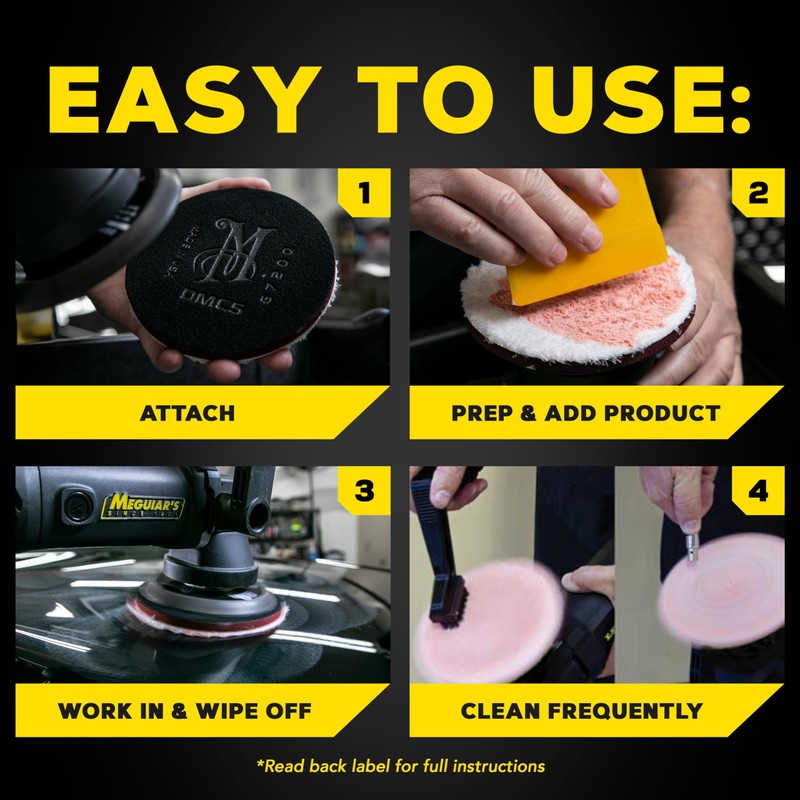 Meguiar's DA 5’’ Microfiber Cutting Disc, Microfiber Pads Compatible with