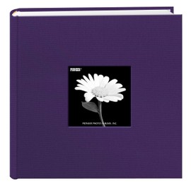 Pioneer Photo Albums Fabric Frame Cover Photo Album 200 Pockets Hold 4x6 Photos, Grape Purple, Medium